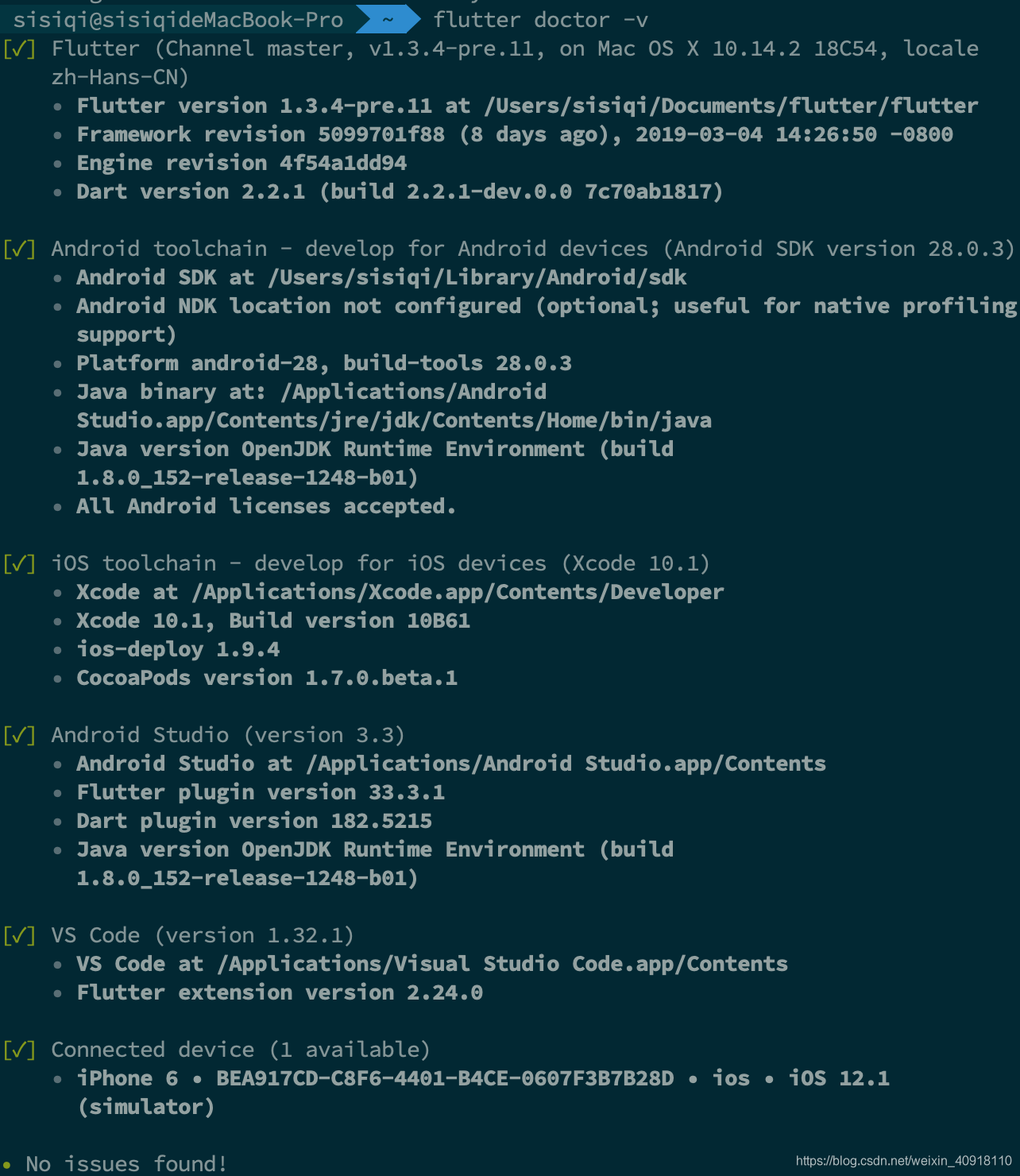 flutter doctor -v