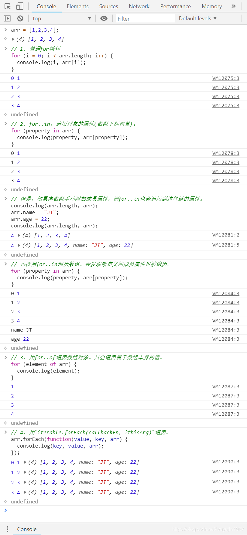 JS中农的4种for循环