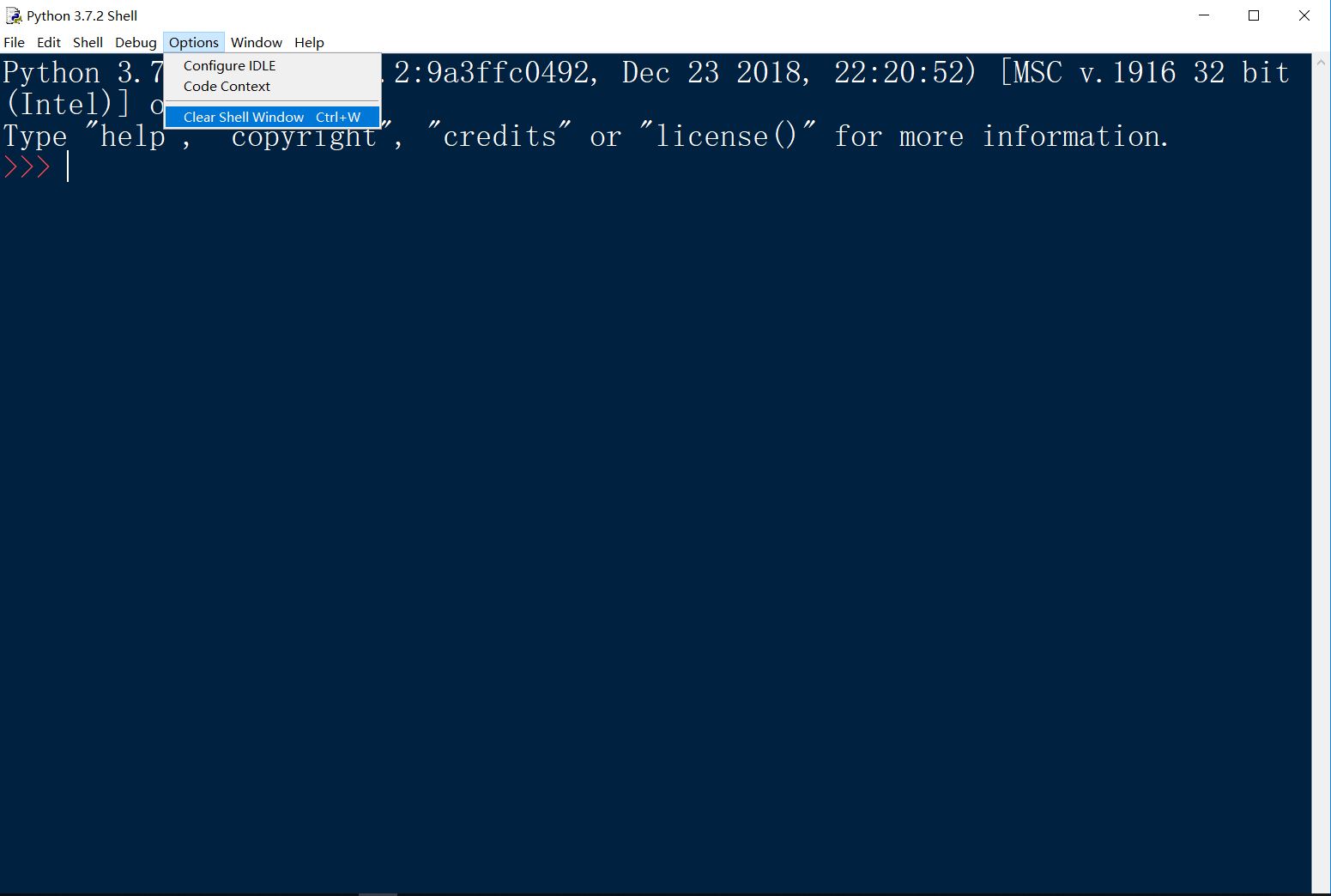 Python idle clear screen problem (Ctrl+w) - Programmer Sought