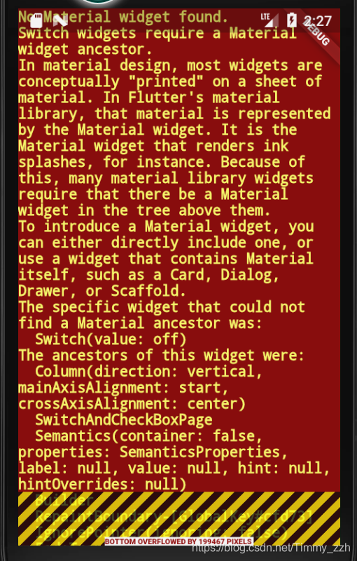 Flutter Gives An Error No Material Widget Found Switch Widgets Require Flutter gives an error no material widget found switch widgets require