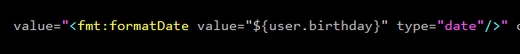 Field error in object 'user' on field 'birthday': rejected value [Tue Mar 05 00:00:00 CST 2019]