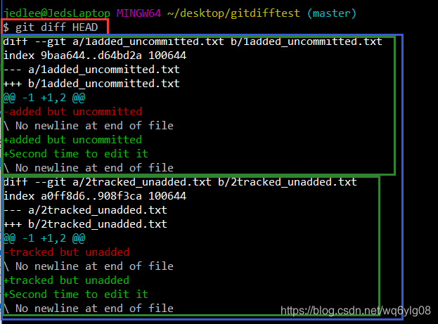 git diff 和 git diff –cached 和 git diff HEAD实际应用中的区别对比+详细解释_git diff和git ...