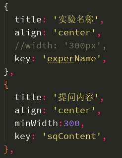 iview table设置表格的最小列宽