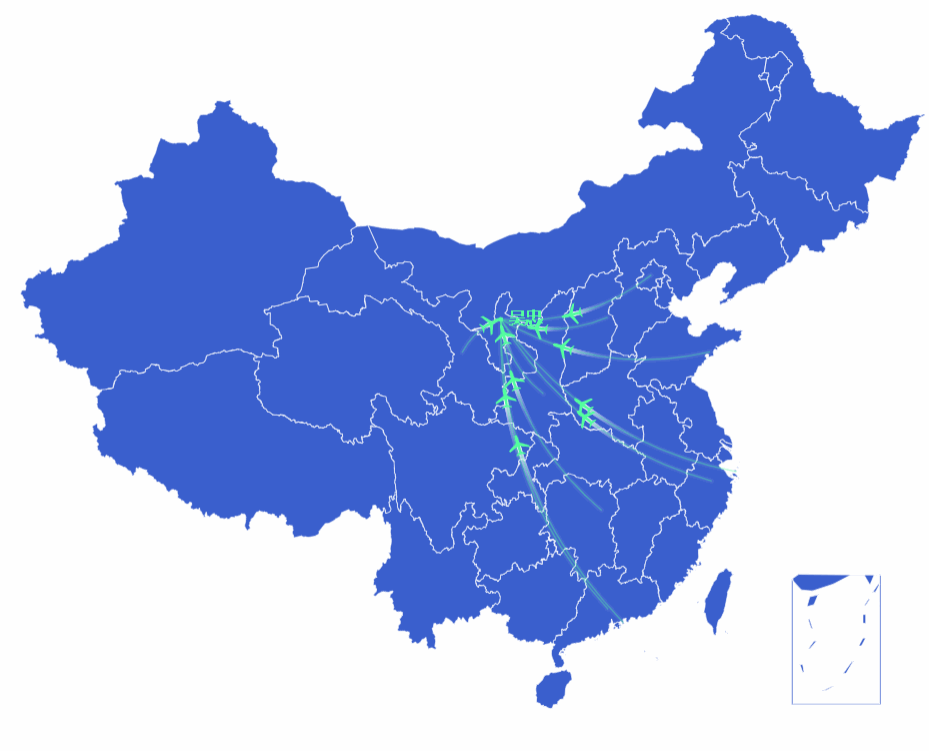 echarts中国地图线性动画特效