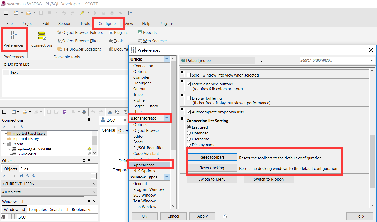 PL/SQL Developer restores default window layout (2019 V13.0.0 latest ...