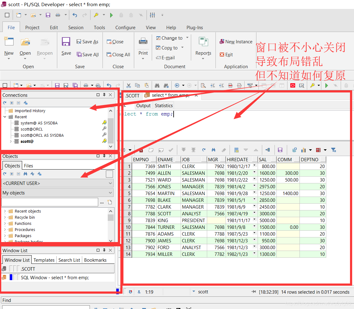 PL/SQL Developer restores default window layout (2019 V13.0.0 latest ...