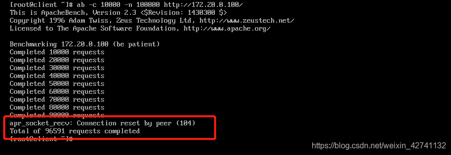 ab压力测试报错(apr_socket_recv: Connection reset by peer (104)) 问题-CSDN博客