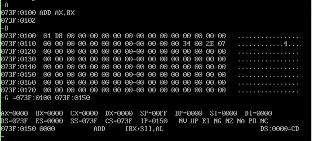 dosbox int 3 debugger