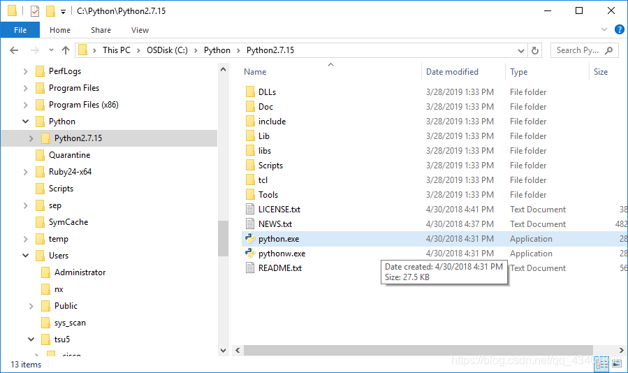 【Python】Python2.7.15 - Windows安装Python以及Python安装目录结构详解-CSDN博客