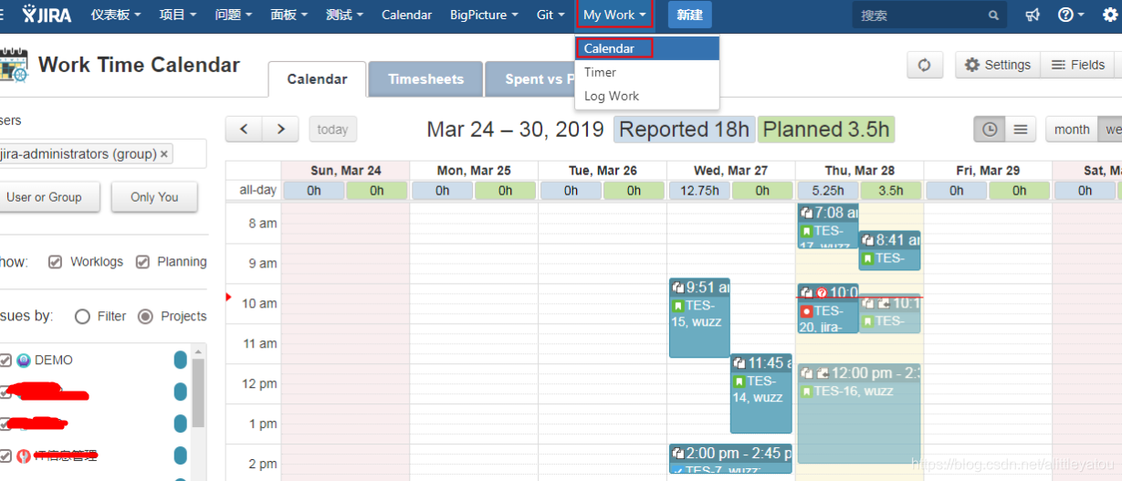 jira插件之Work Time Calendar——计划及时间跟踪_jira issue calendarCSDN博客