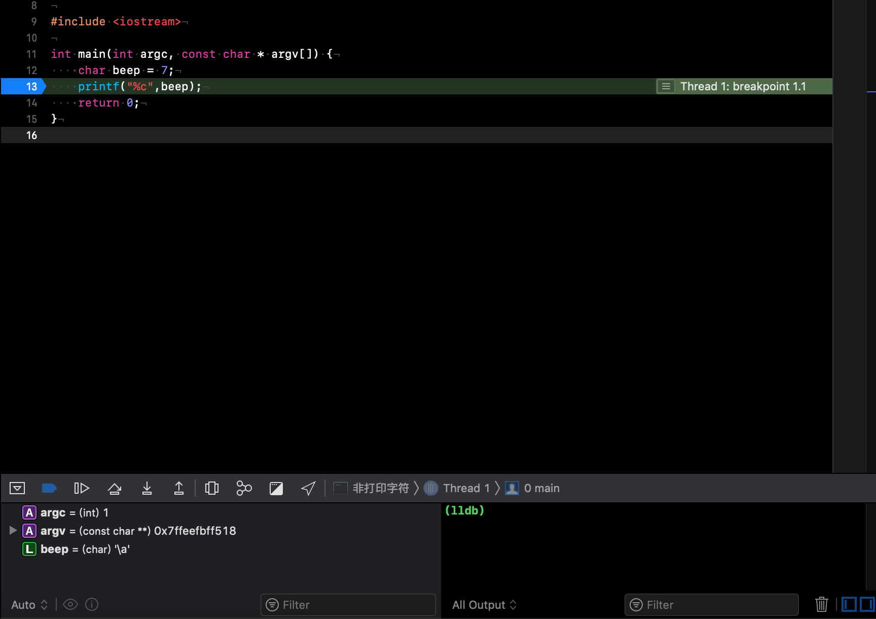 用的是Xcode编译器