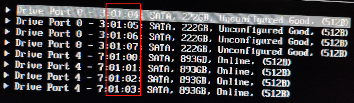 红框查看磁盘的位置及顺序