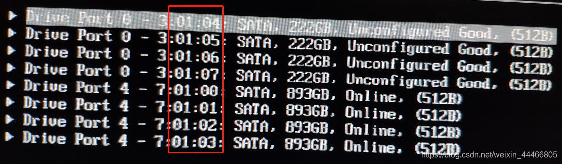 红框查看磁盘的位置及顺序