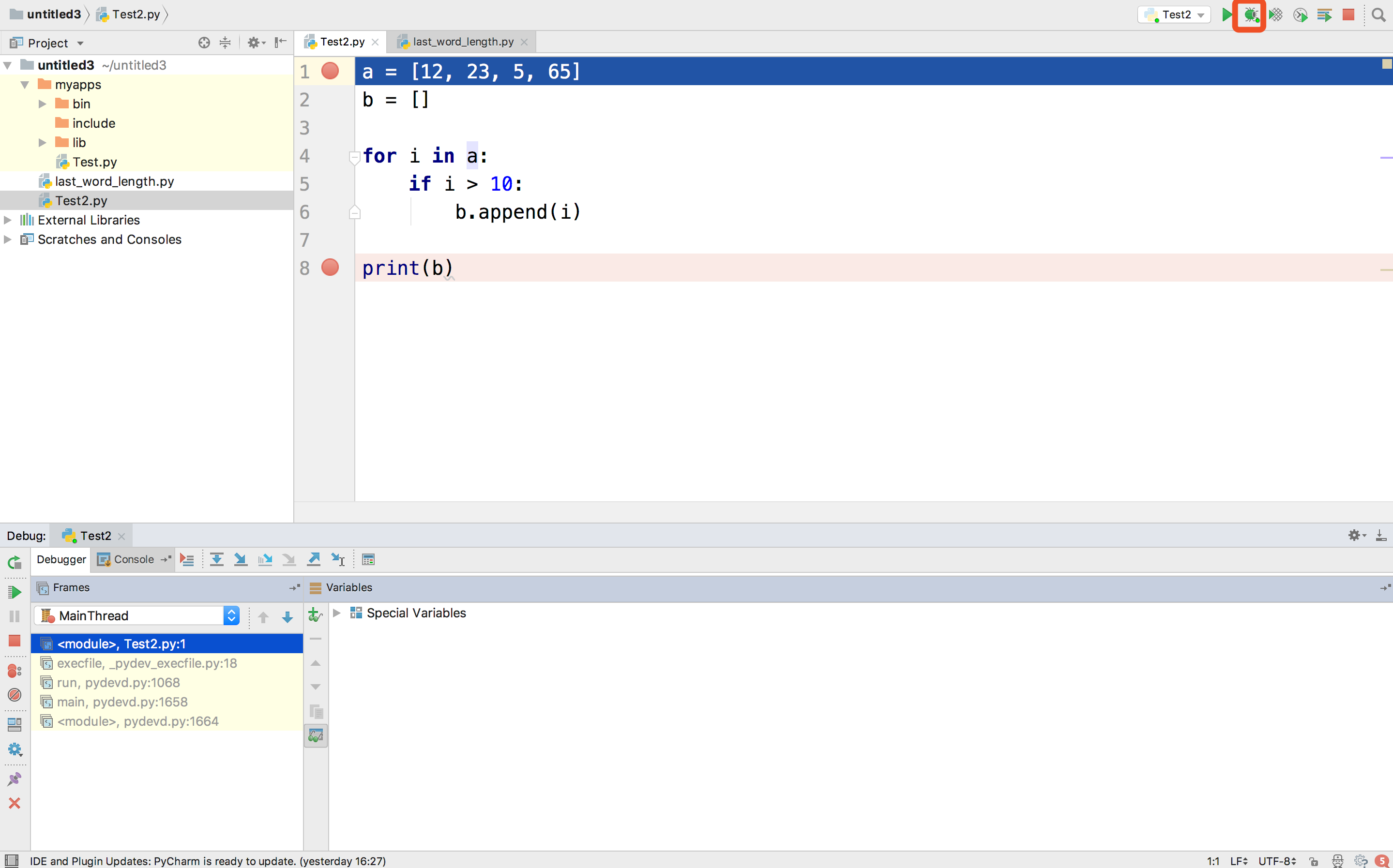 PyCharm 断点调试（Mac OS X）