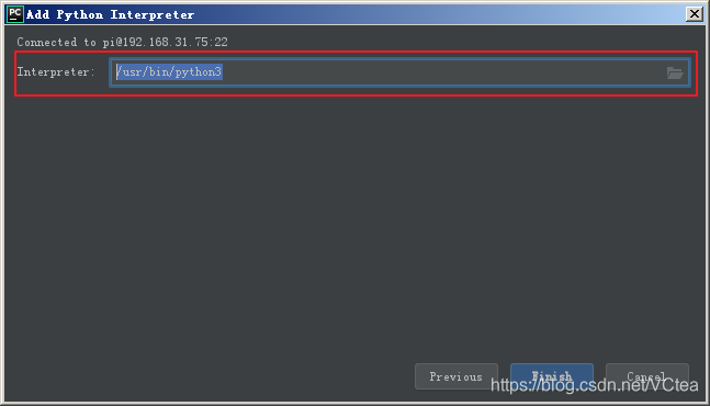 图 4.3 新建基于SSH连接的远程Python解释器