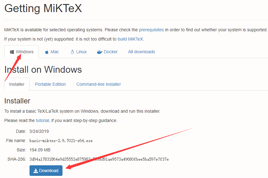 Solve miktex error Sorry, but 