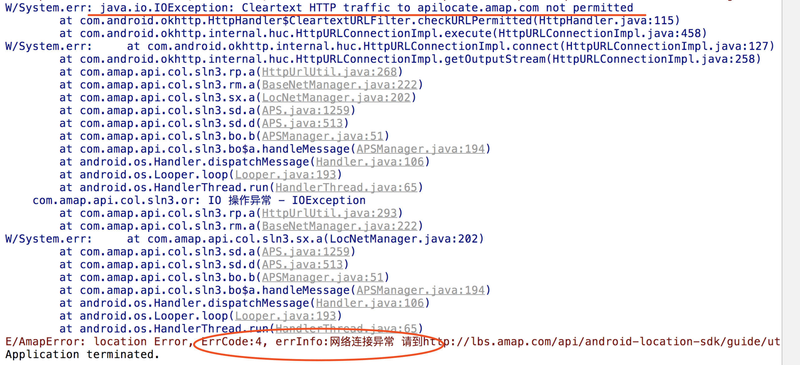 java.io.IOException Cleartext HTTP traffic to xxx.xxx.xxx.xxx not