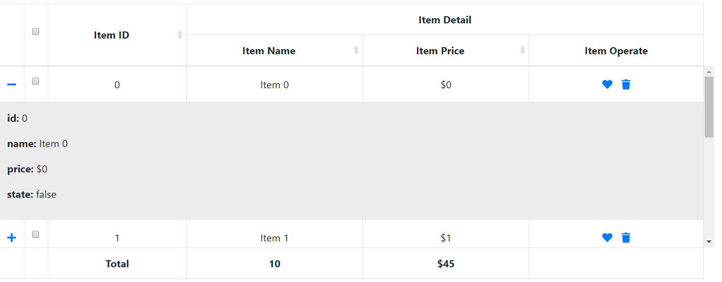 bootstrap table组件实现点击行 在行下面展示数据列表_table选择数据展示在下方列表CSDN博客