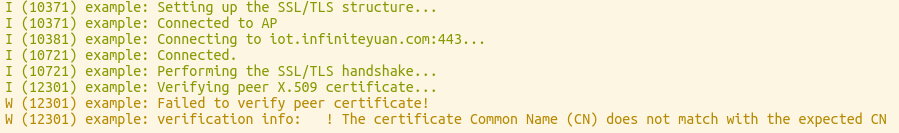 The certificate Common Name (CN) does not match with the expected CN