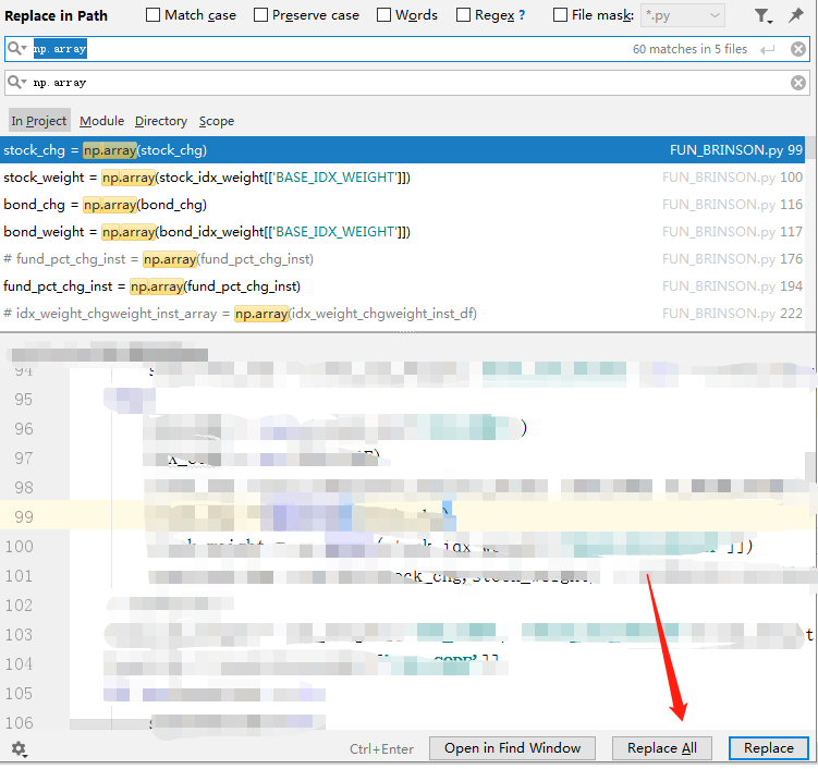 pycharm 查找替换_利用查找和替换对话框