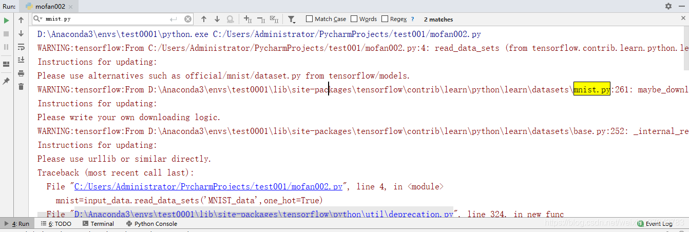 下载MNIST报错，mnist = input_data.read_data_sets('MNIST_data