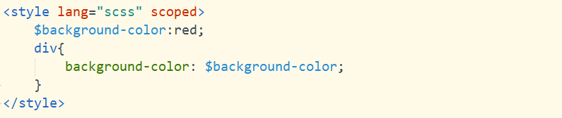 这样就可以使用scss语法将div的背景颜色设置成红色