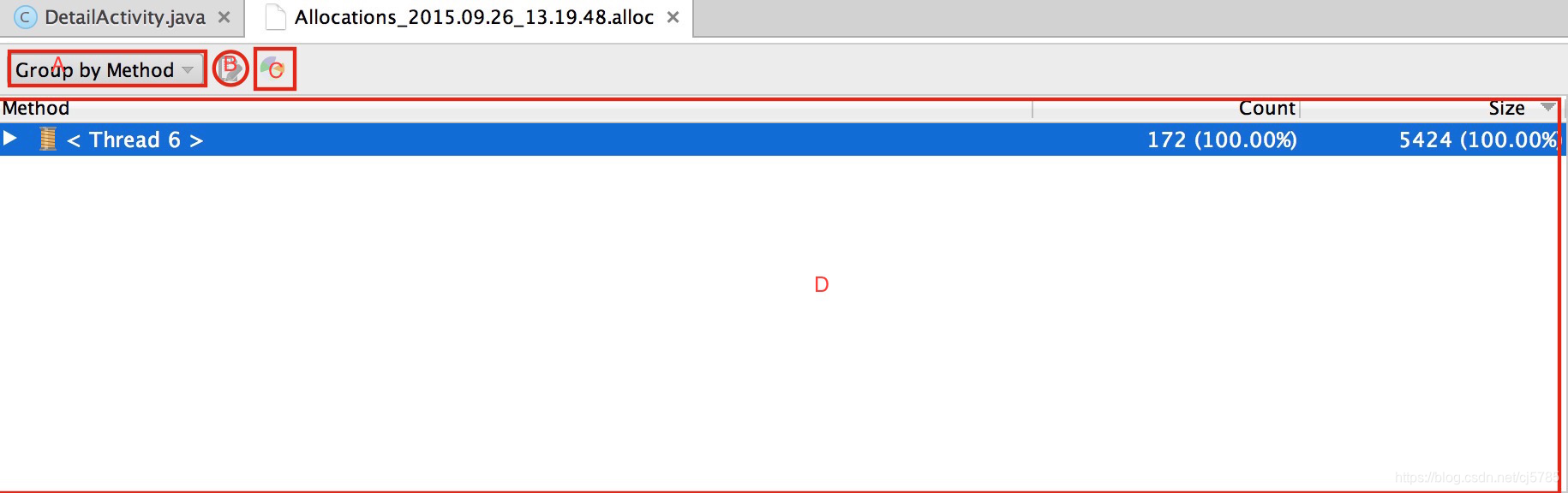 Allocation Tracker详细介绍信息面板