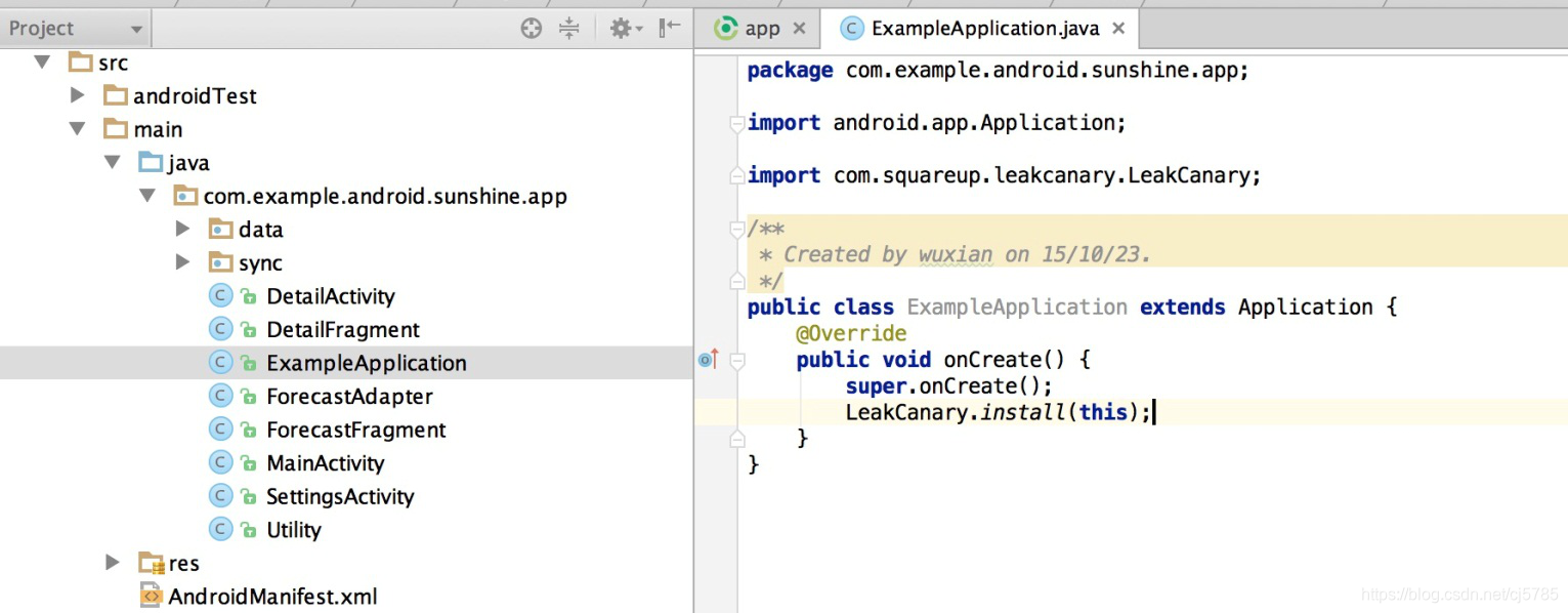 LeakCanary添加Application子类