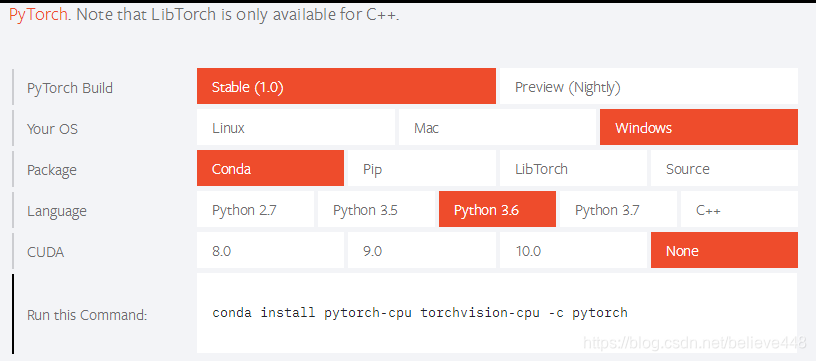 打开Anaconda Prompt，输入(conda config --add channels https://mirrors.tuna.tsinghua.edu.cn/anaconda/cloud/pytorch/)后就可以使用conda install pytorch安装pytorch包了