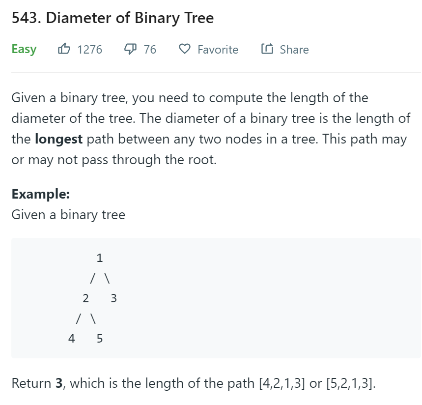 543. Diameter of Binary Tree