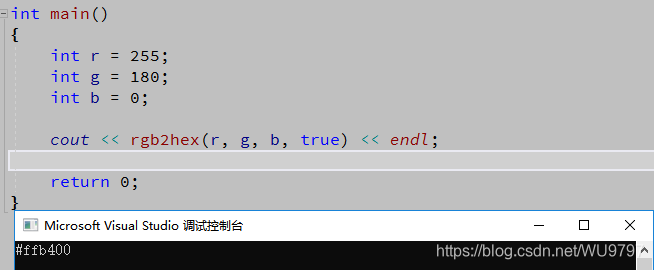 C++ 颜色RGB值转换为16进制_c++ rgb颜色转换十六进制颜色-CSDN博客