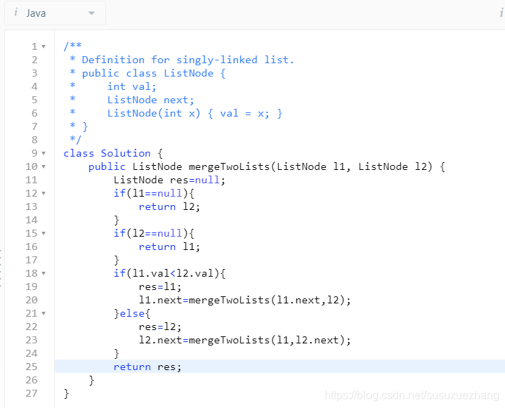 LeetCode 21 Merge Two Sorted Lists_给定两个有序整数数组nums1 和nums2合并nums1和nums2 ...