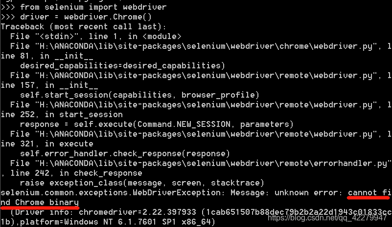 cannot find Chrome binary