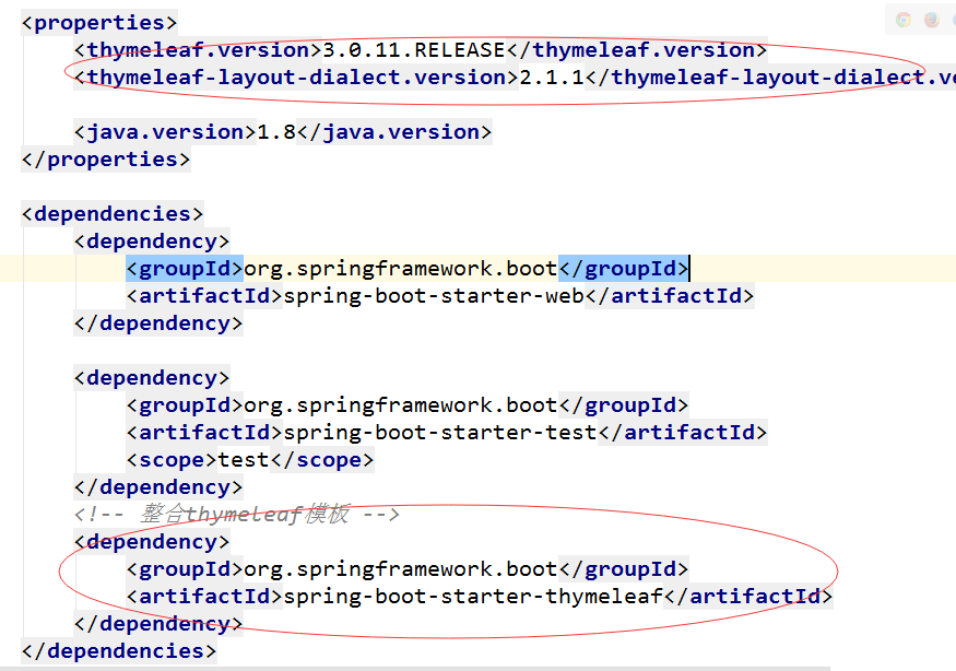 Springboot引入thymeleaf依赖，在pom文件中报错。 程序员大本营
