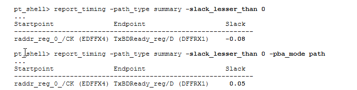 report_timing -path_type summary