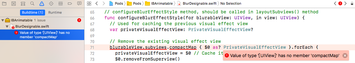 Value of type [UIView] has no member compactMap