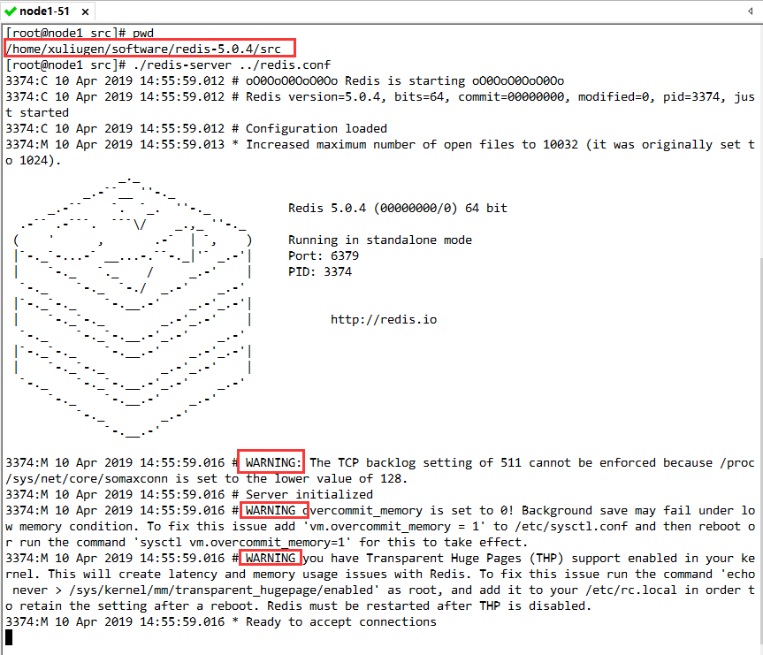 [root@localhost redis-3.2.1]# ./src/redis-server ../redis.conf