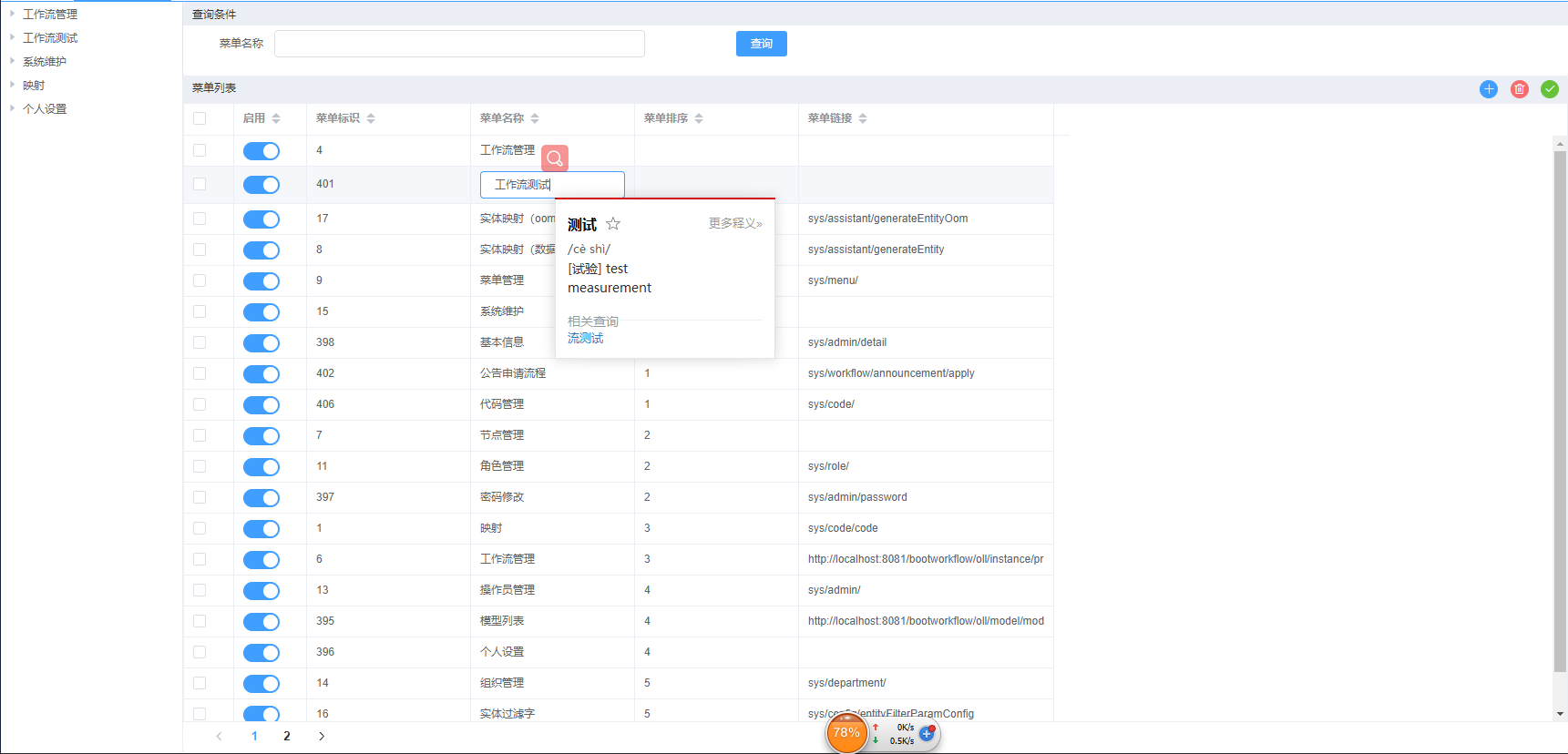 表格 + 分页 +表格上编辑