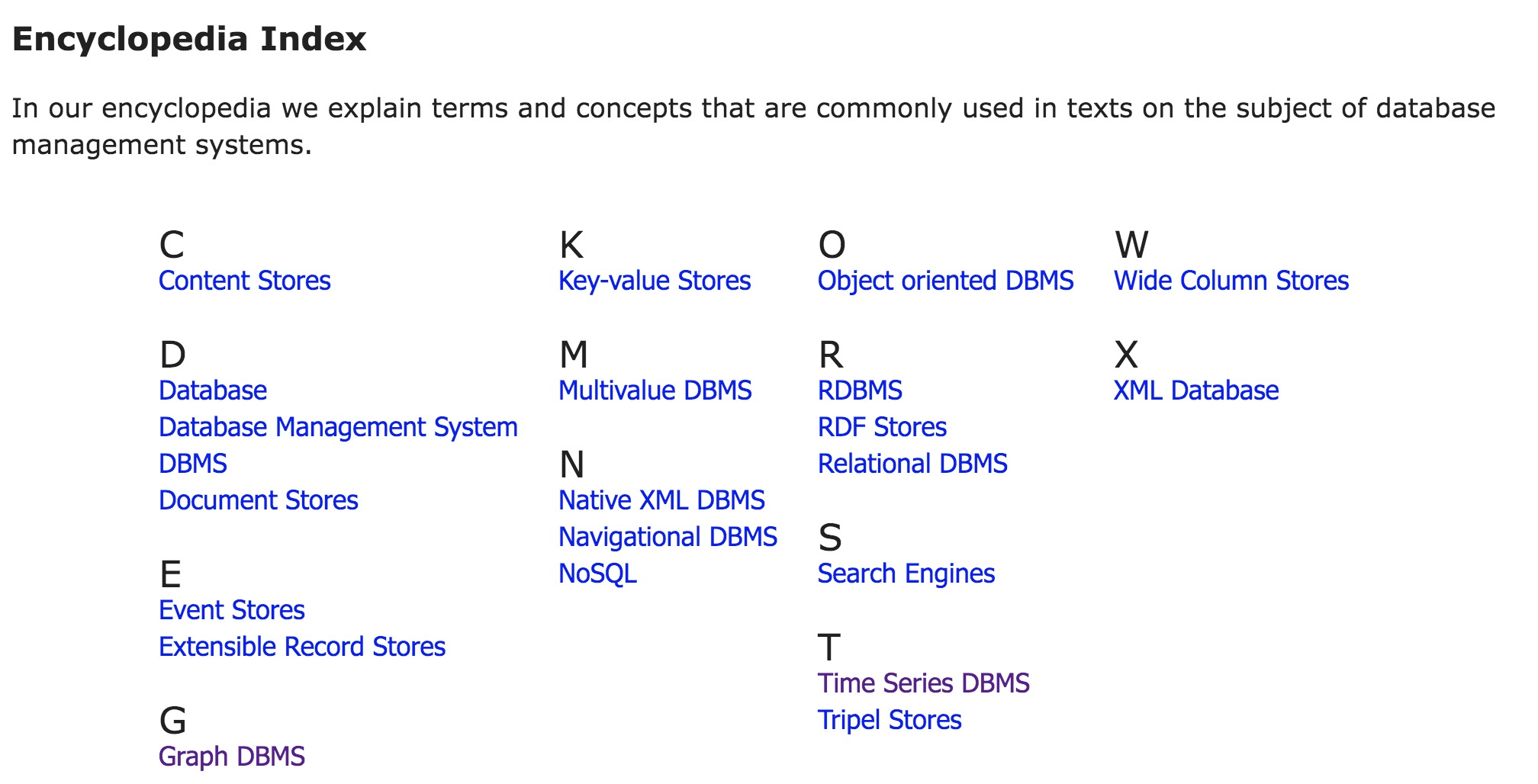 database landscape