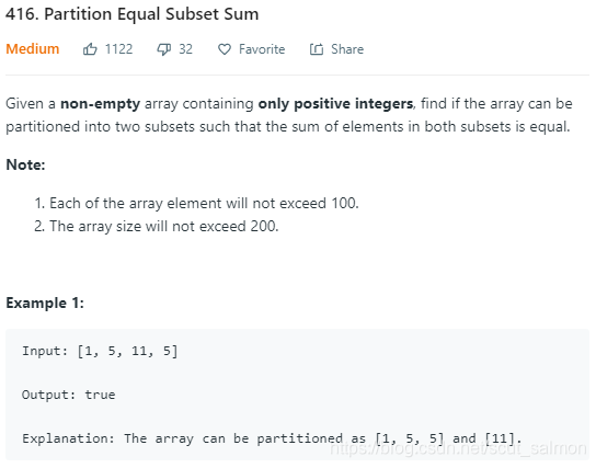 416. Partition Equal Subset Sum题解(DP法)_subset-sum problem dp法-CSDN博客