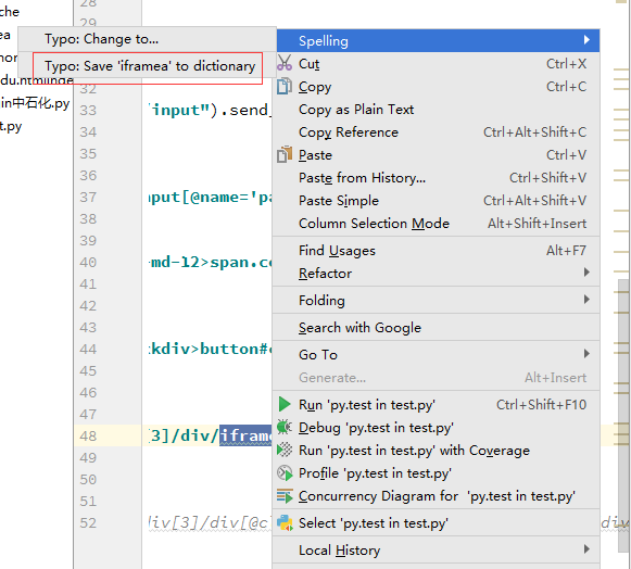 Pycharm 提示:Spellchecker inspection helps locate typos and misspelling in your code, comments and lit