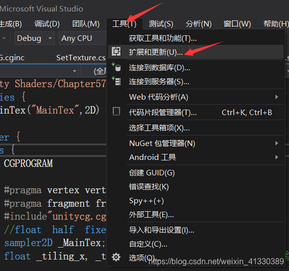 Visual Studio设置shader(CG 、GLSL)语法提示及高亮和显示行号 使用GLSL language integration ...