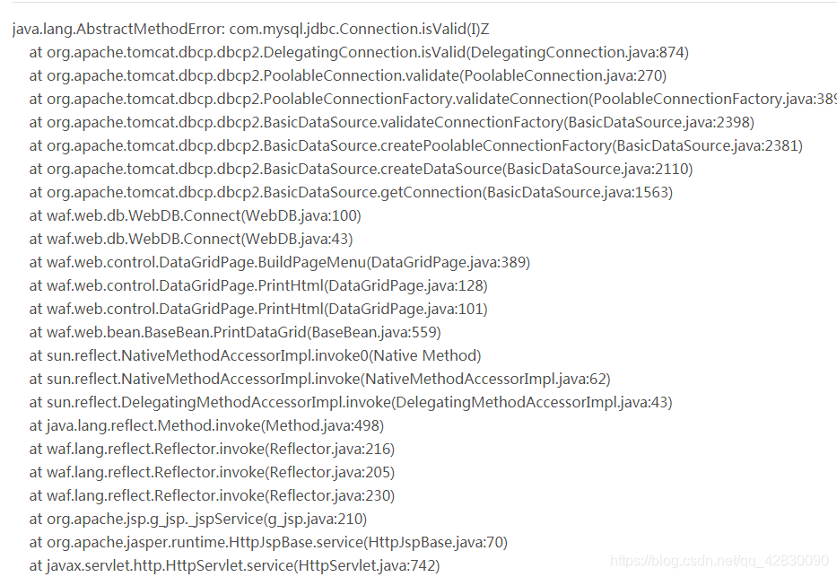 Java Lang Abstractmethoderror Com Mysql Jdbc Connection Isvalid I Z Qq 42830090的博客 程序员宝宝 程序员宝宝