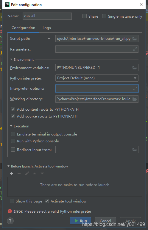 pycharm 运行时 interpreter options为空第1张