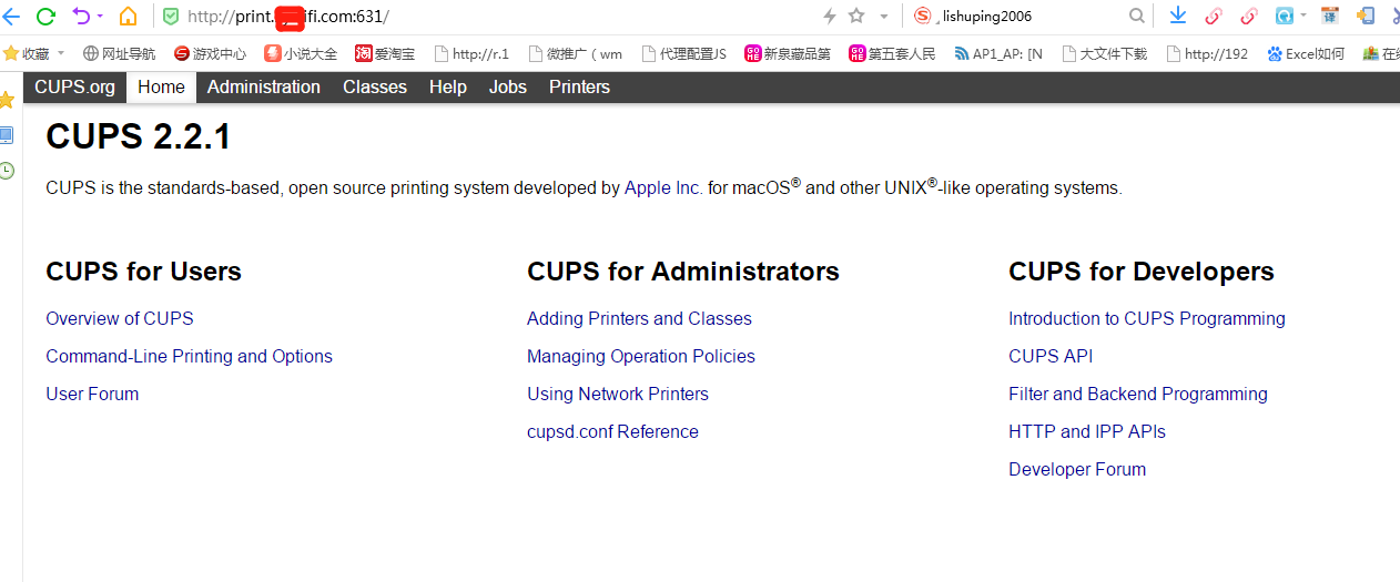 CUPS 配置网络共享打印，互联网打印机，打印域名配置，解决Bad Request_the web interface is