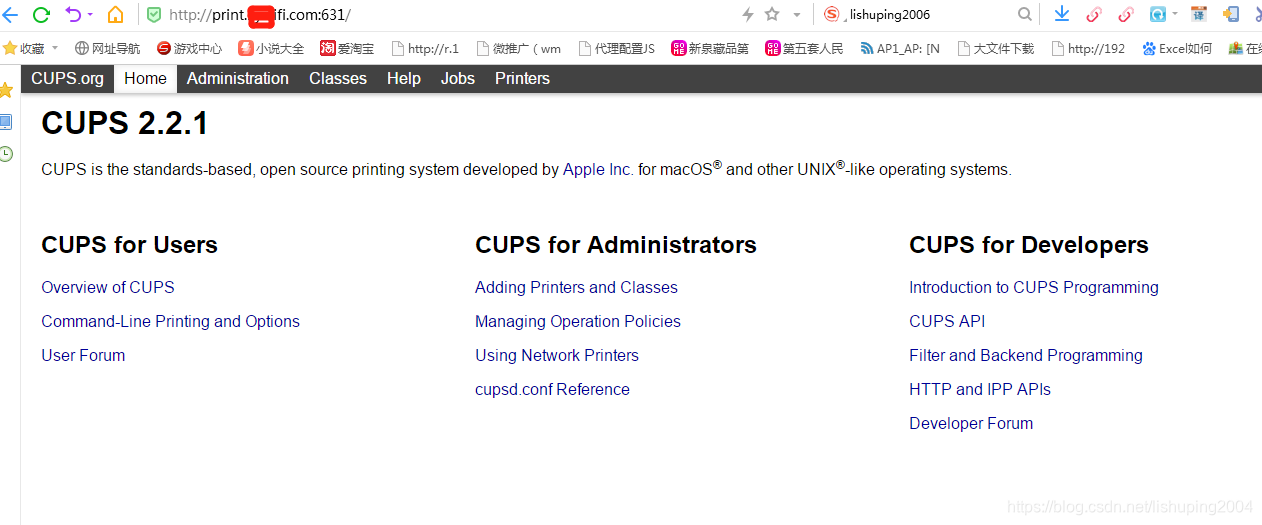 Cups Configuration File CUPS 配置网络共享打印,互联网打印机,打印域名配置,解决Bad Request_the web interface is ...