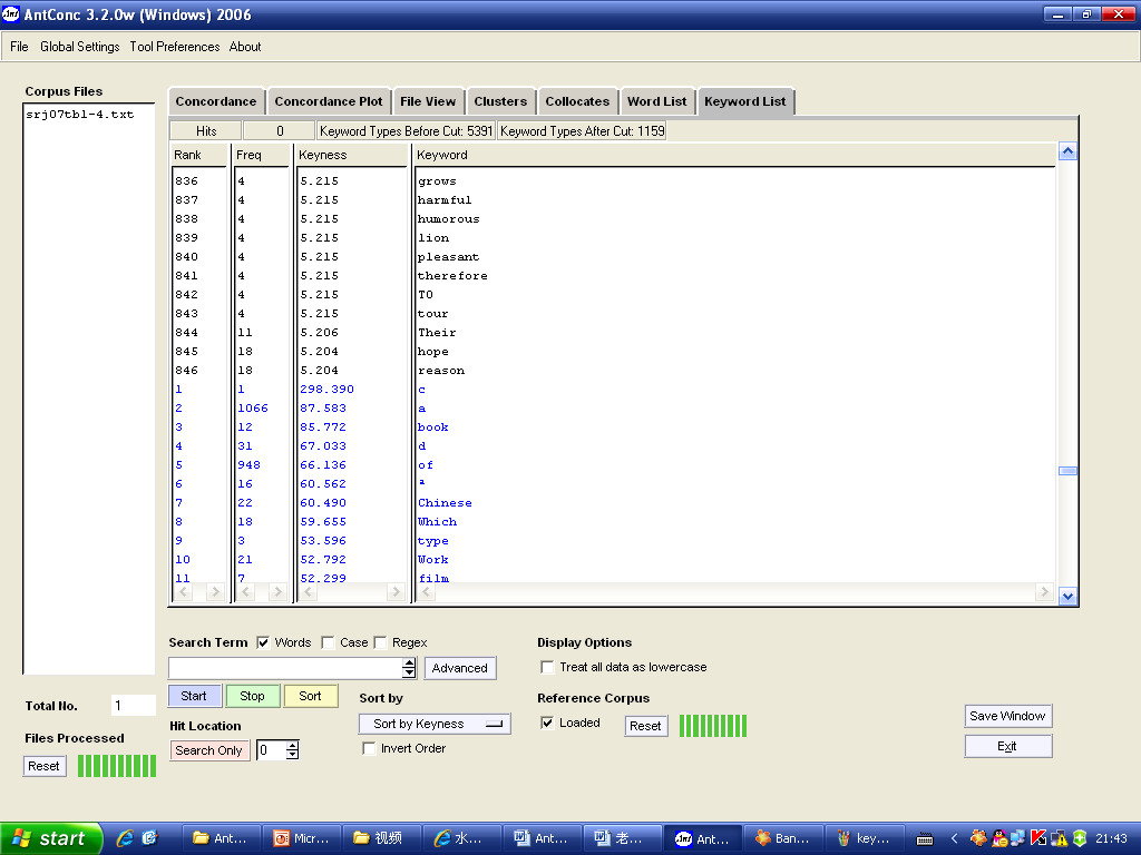 AntConc3.2.0的使用说明_concordance在antconc哪里-CSDN博客