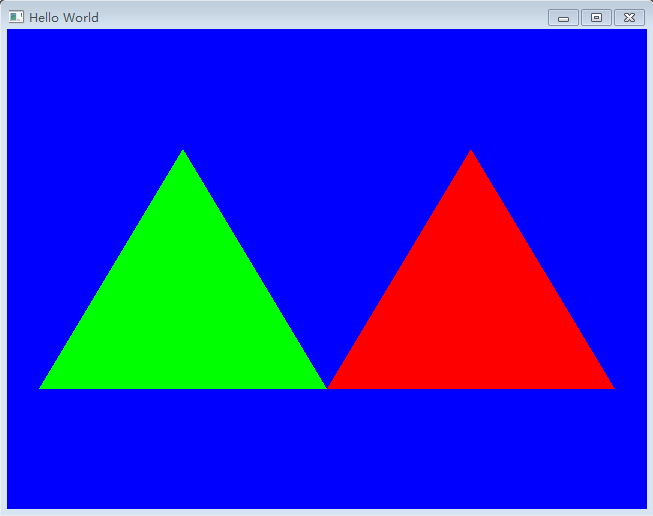 python之opengl笔记4使用不同的vaovbo和着色器画两个三角形