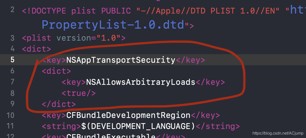 IOS中：简单解决App Transport Security Settings设置问题