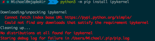 错误解决：Cannot fetch index base URL https://pypi.python.org/simple/_w8ed